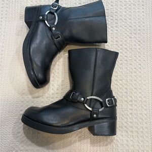 🏍️ Women’s Harley-Davidson Black Christa Harness Moto Boots / NWOB - Size 9.5 🏍️